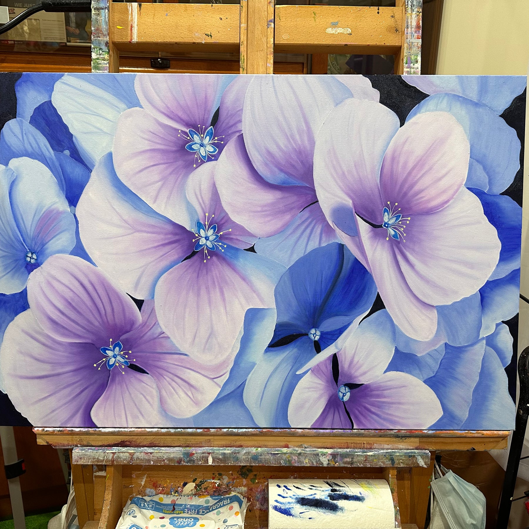'Serena' - Original Oil Painting - Hand Painted - Hydrangea