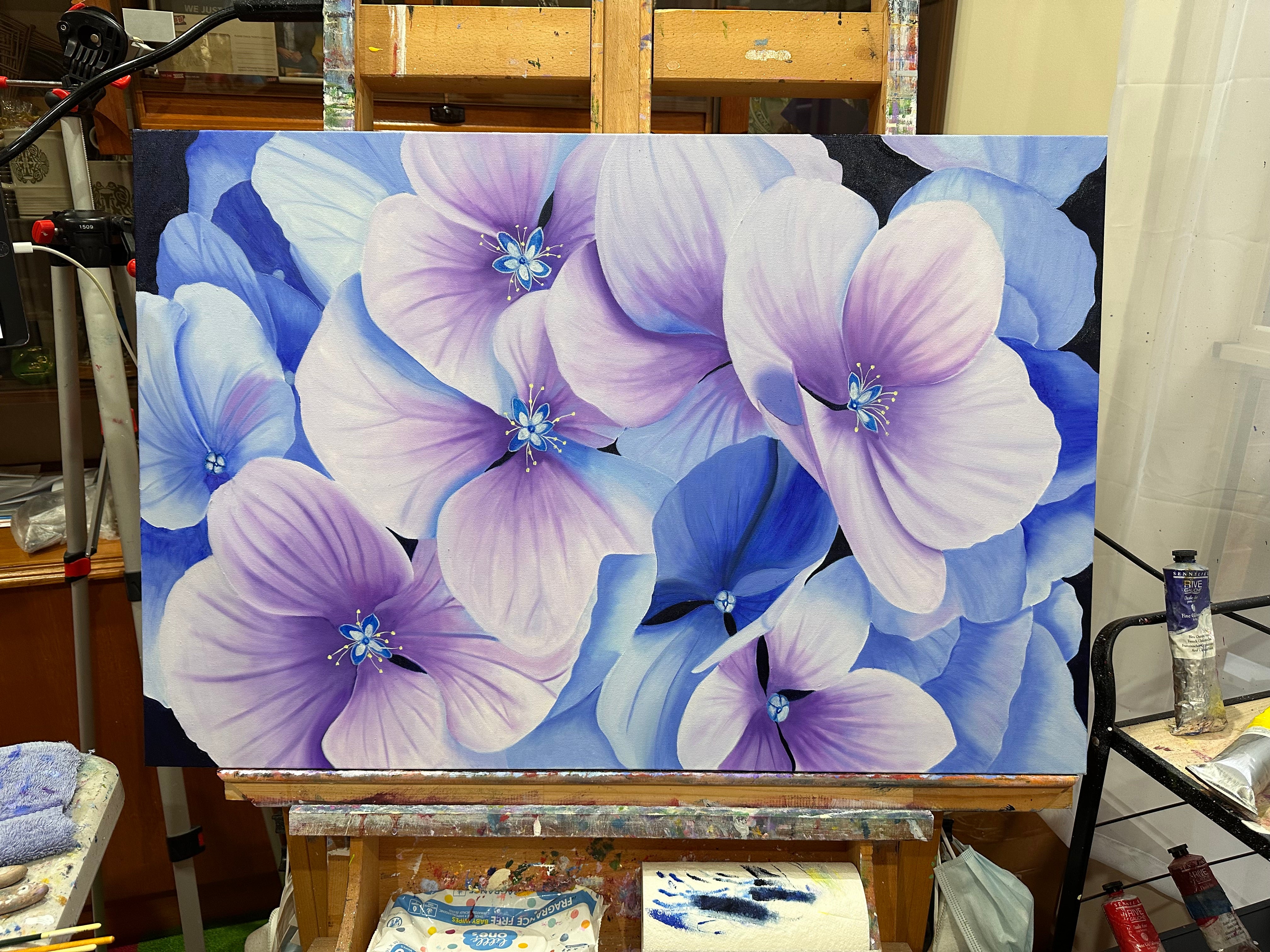 'Serena' - Original Oil Painting - Hand Painted - Hydrangea