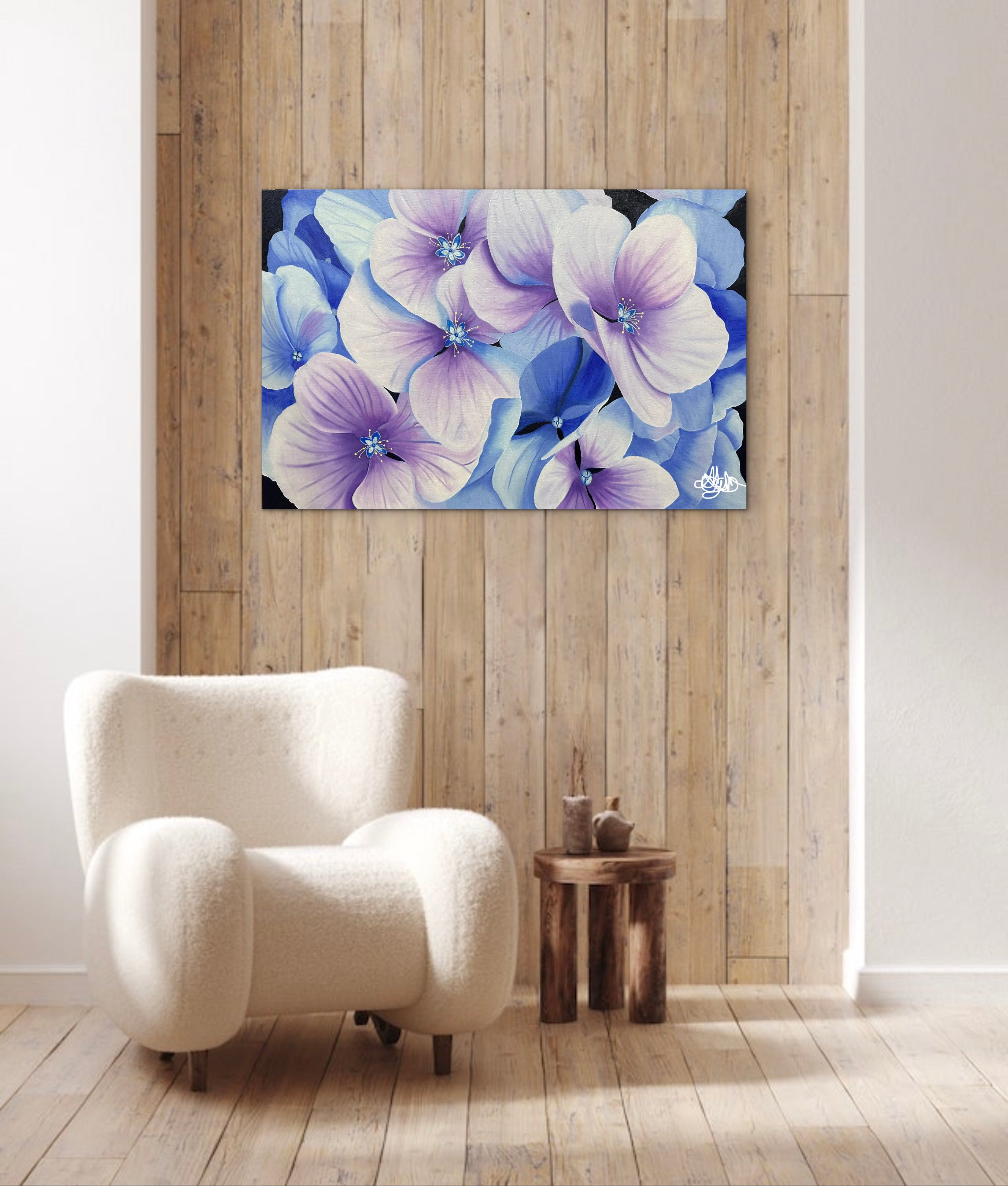 'Serena' - Original Oil Painting - Hand Painted - Hydrangea