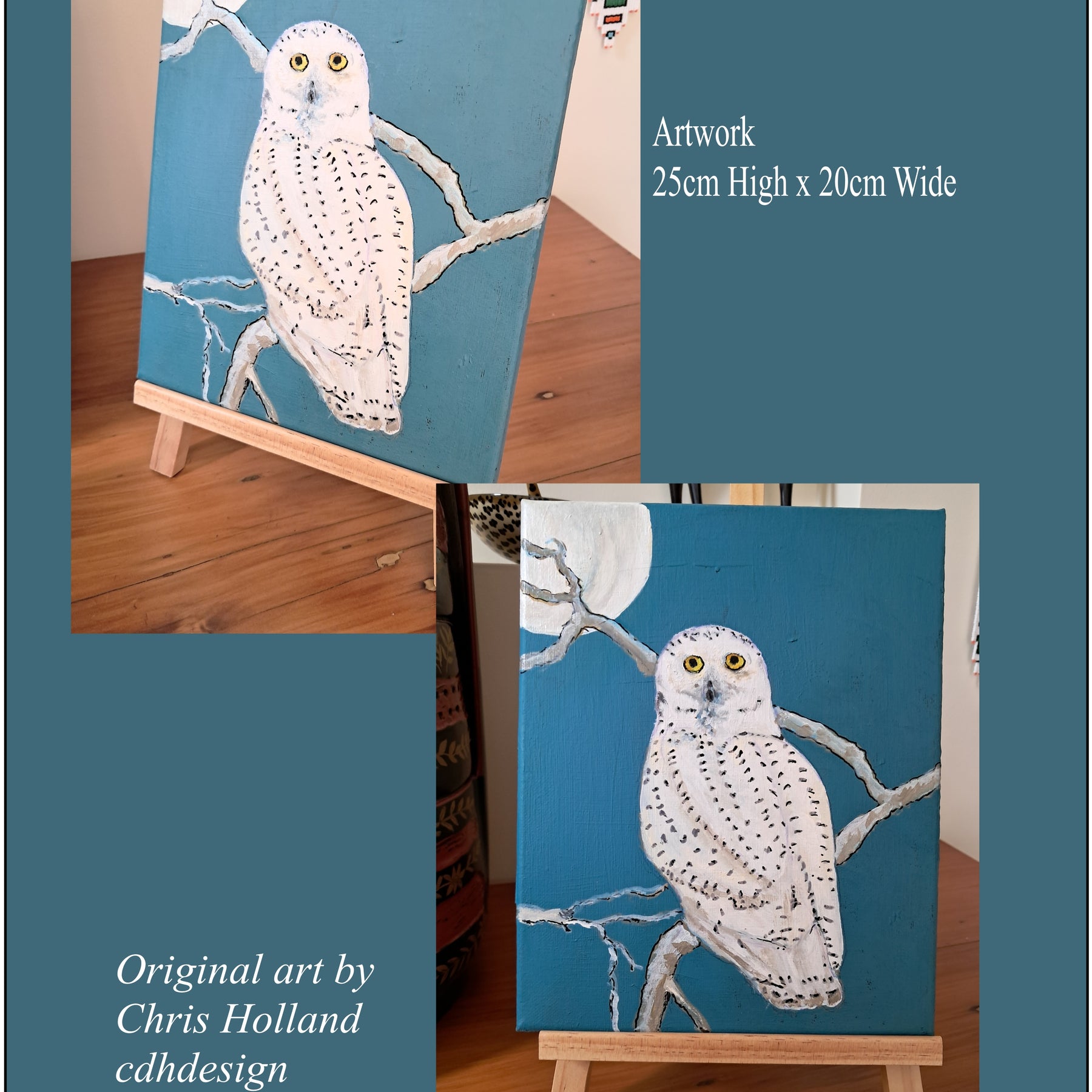 Owl Snowy Owl Original Painting