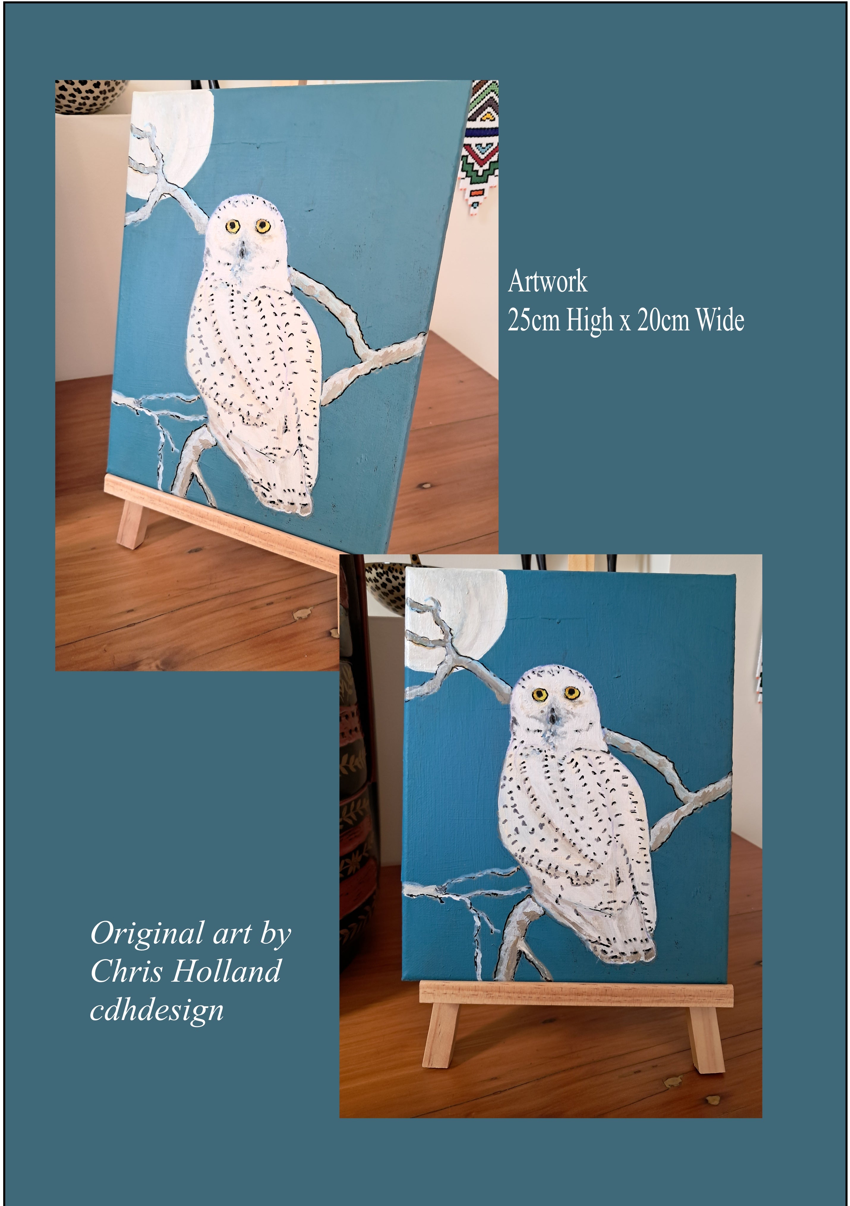 Owl Snowy Owl Original Painting