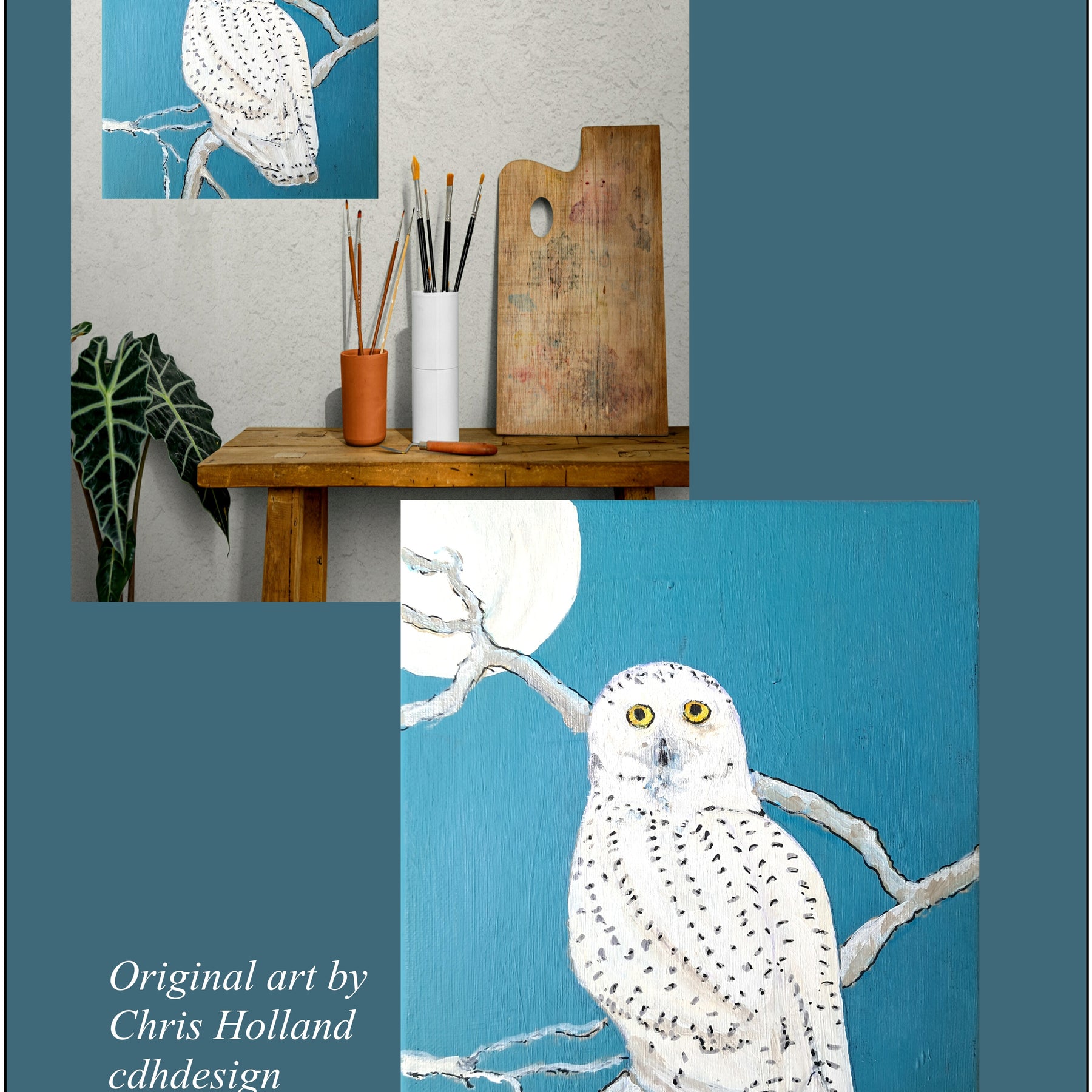 Owl Snowy Owl Original Painting