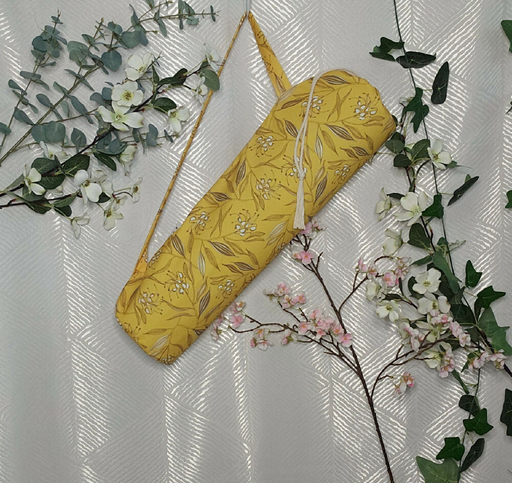 Yoga/Pilates Mat Bag - Yellow Grevillea Flowers