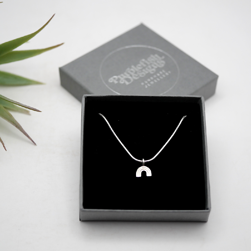 tiny rainbow snake chain sterling silver gift box sml