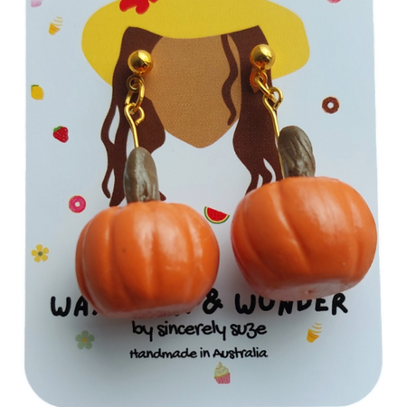 Pumpkin Earrings | Food Inspired Statement Earrings