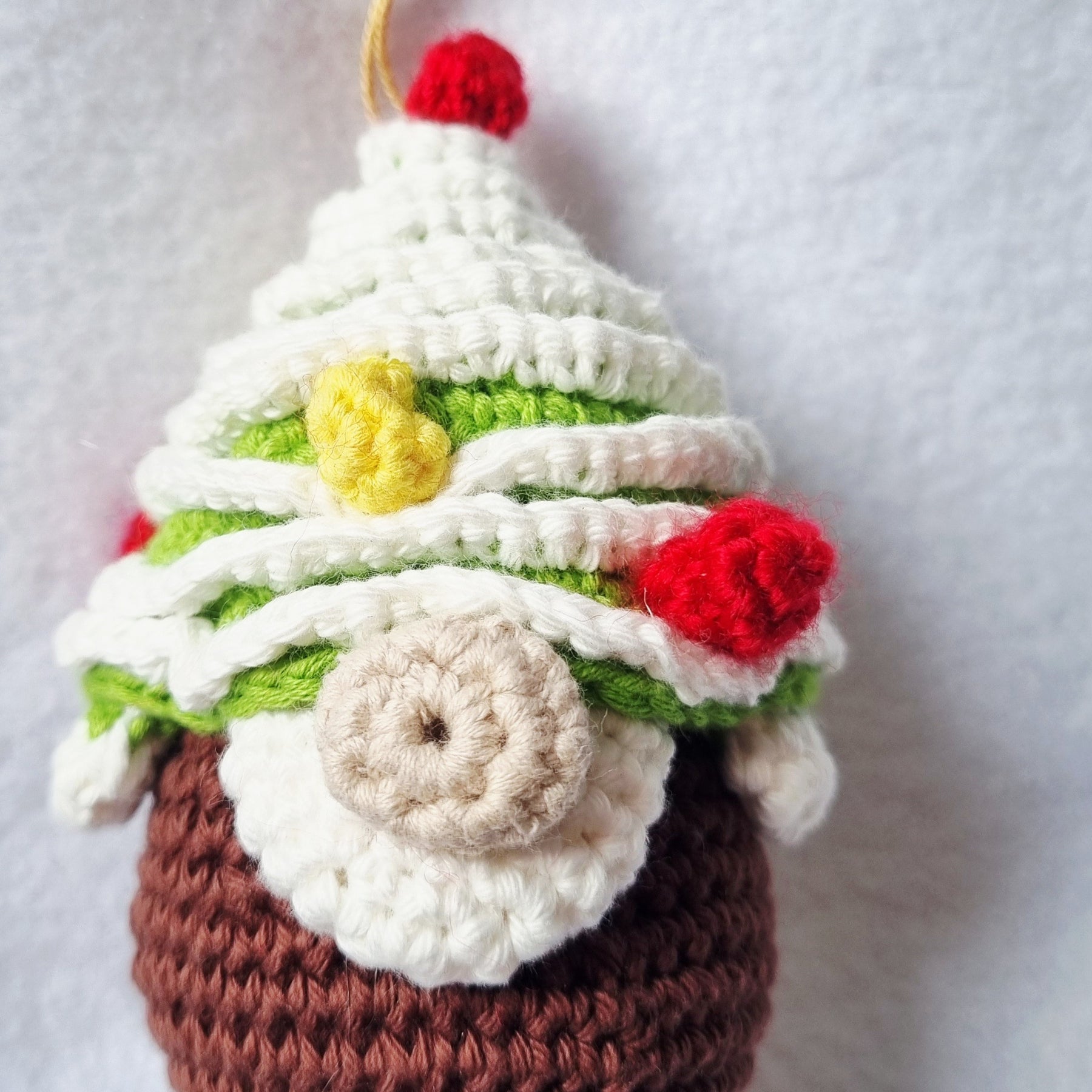 Handmade Christmas Gnome Baubles - 4pce set - crochet - BB51