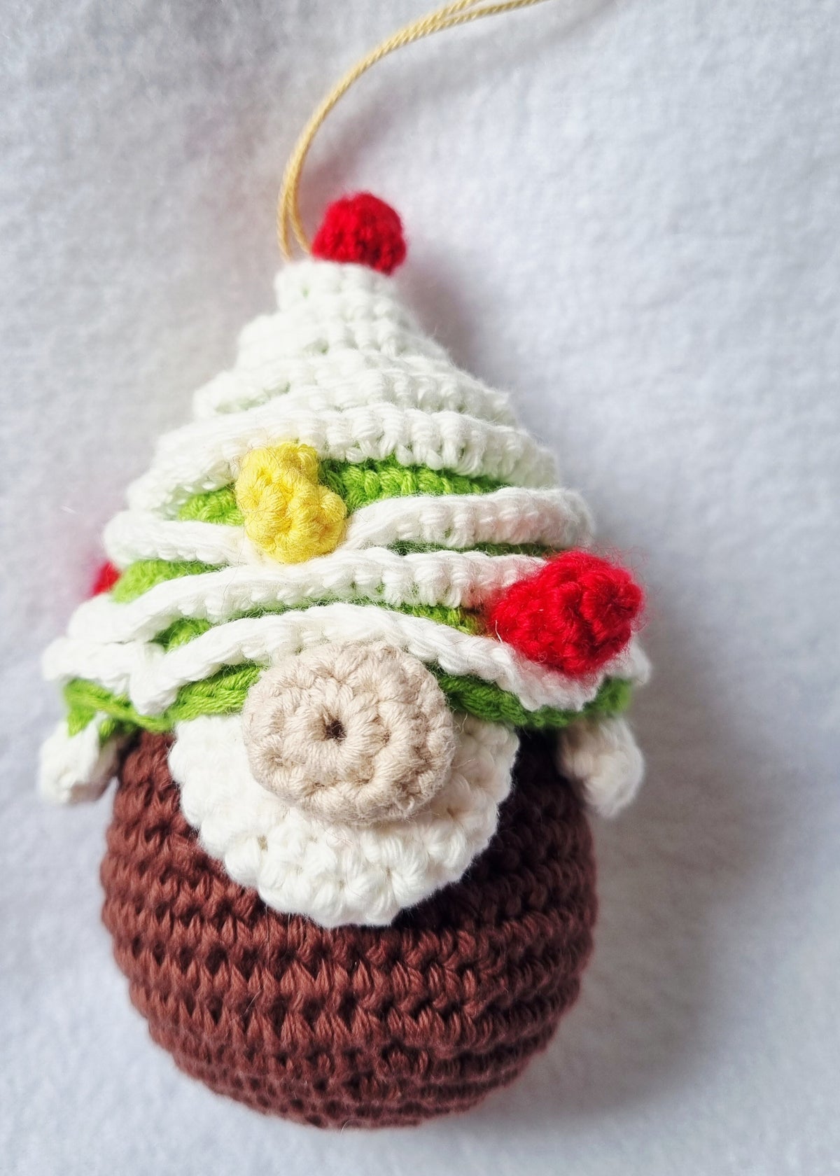Handmade Christmas Gnome Baubles - 4pce set - crochet - BB51