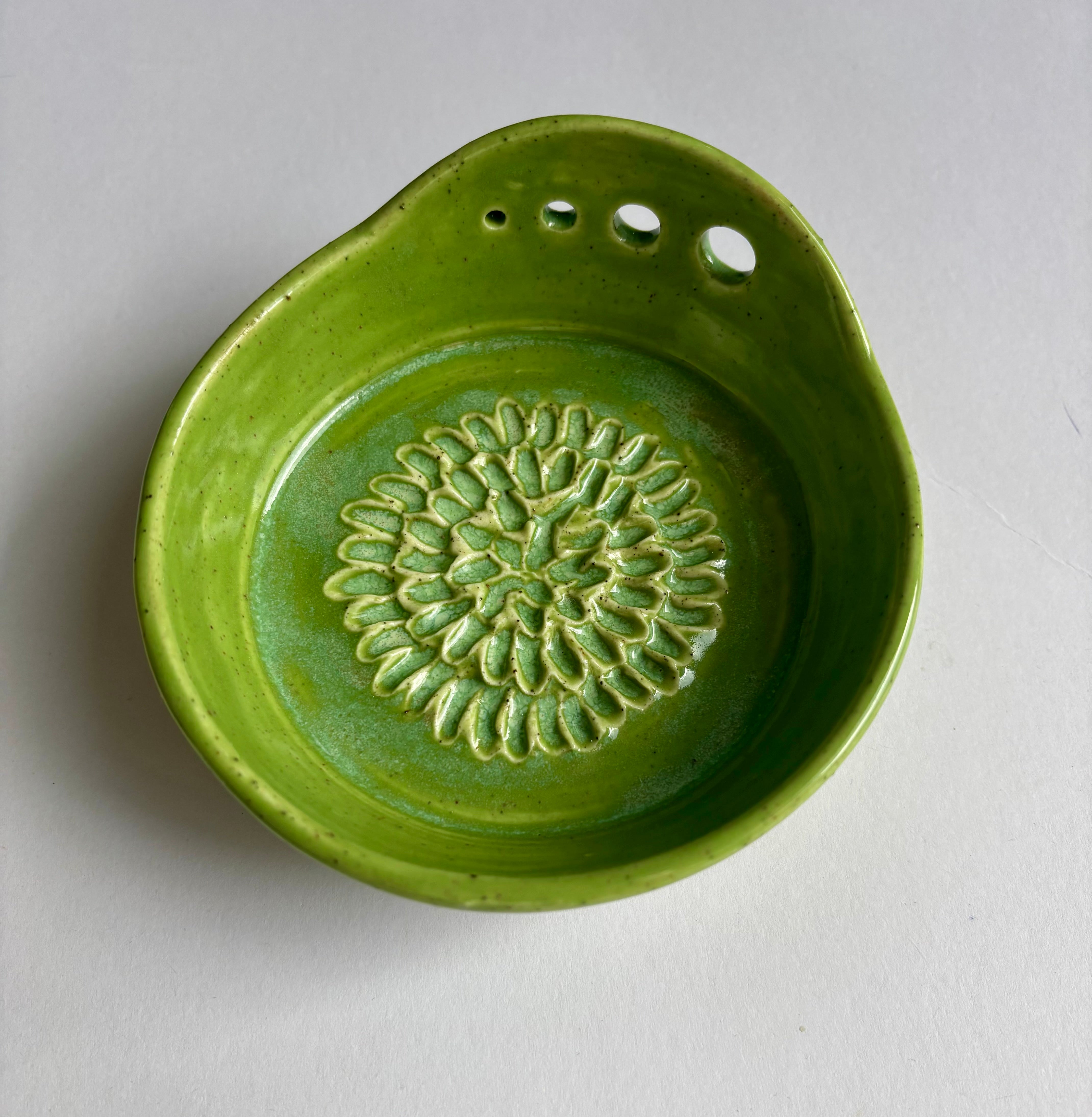 Ceramic Garlic/Ginger Grater and Herb Stripper - Hand Made Ceramic