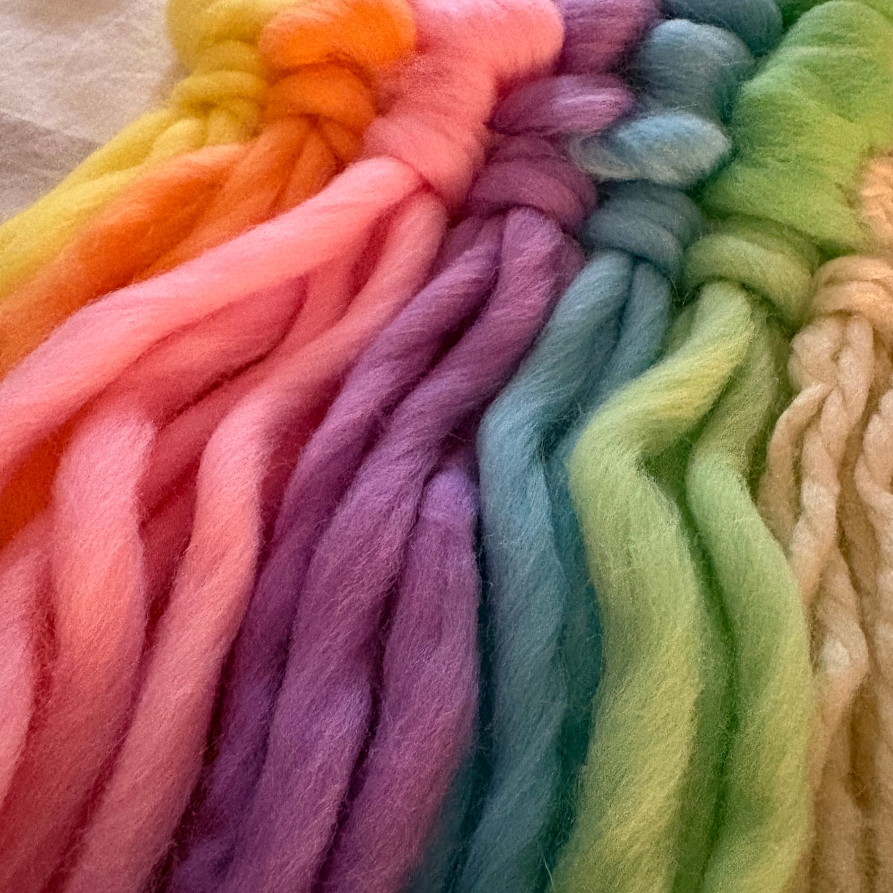 Rainbow textured handwoven wall hanging