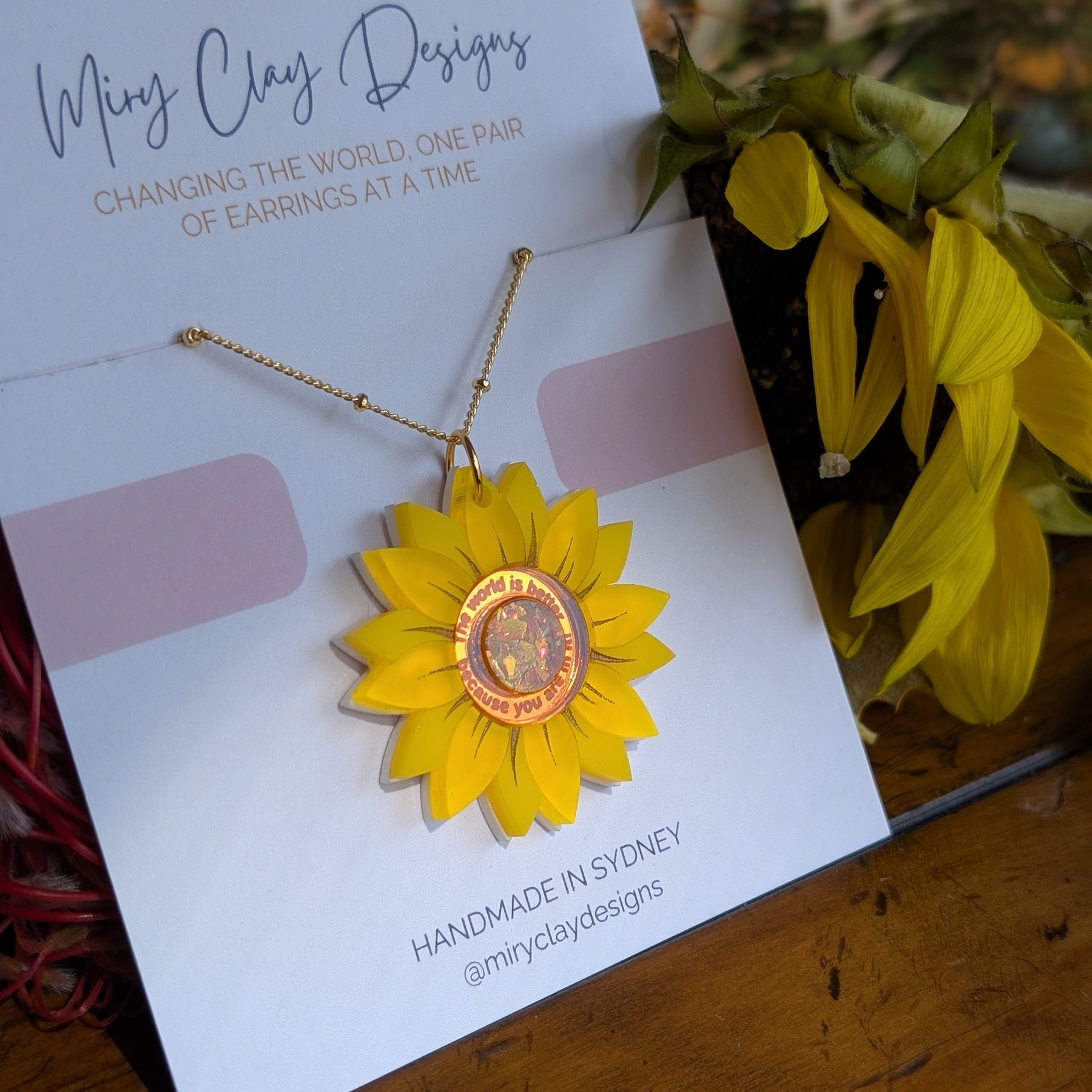 Sunflower Af-fleur-mation Necklace