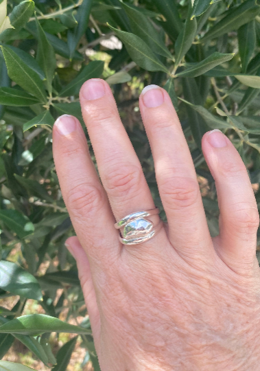Molten Pebble Double Band Ring