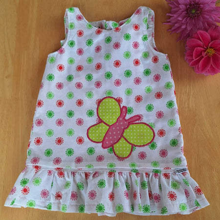 Baby Girls Corduroy Dress | Size 1 | Butterfly Applique