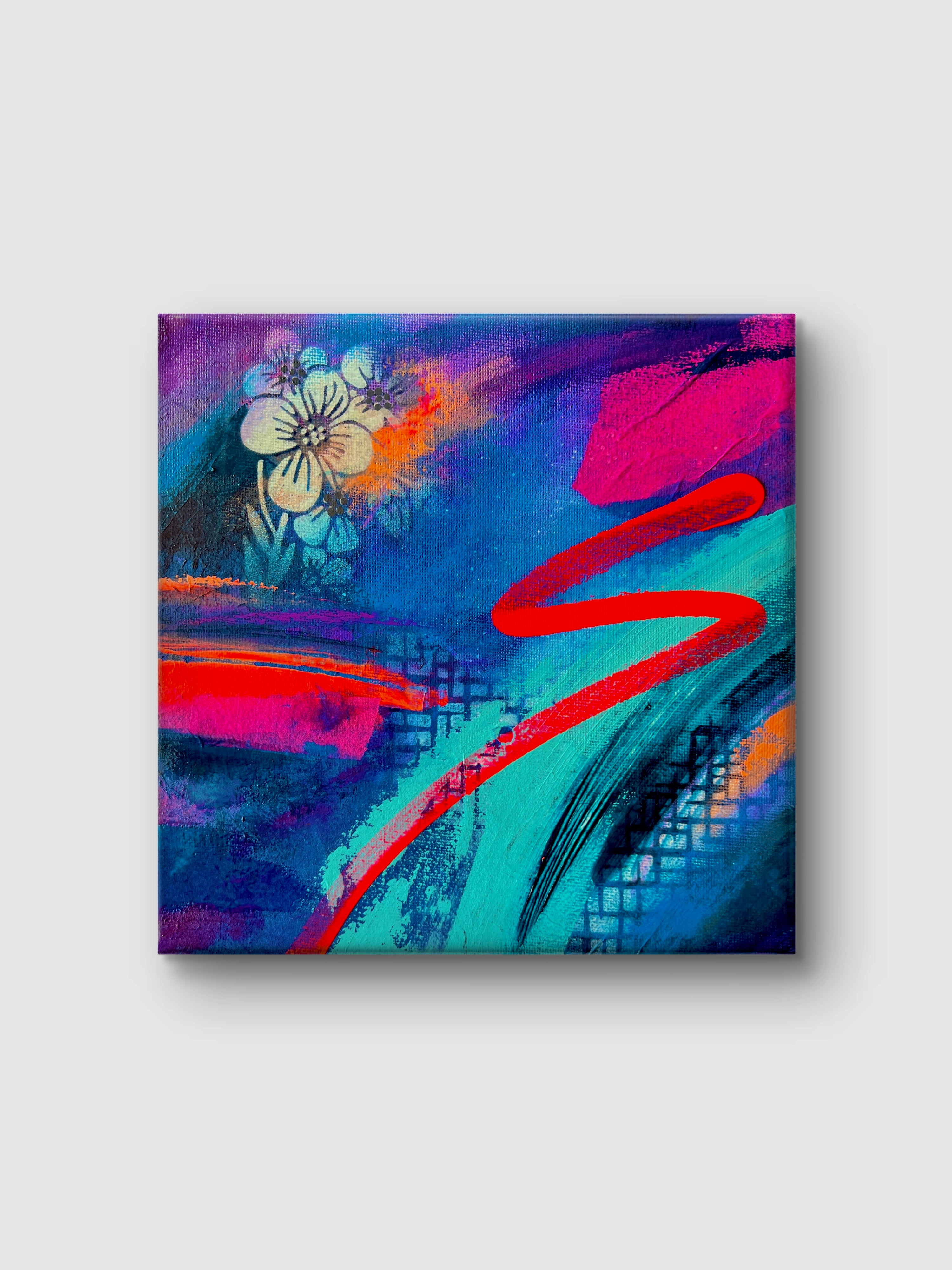 Garden at dusk, original abstract artwork