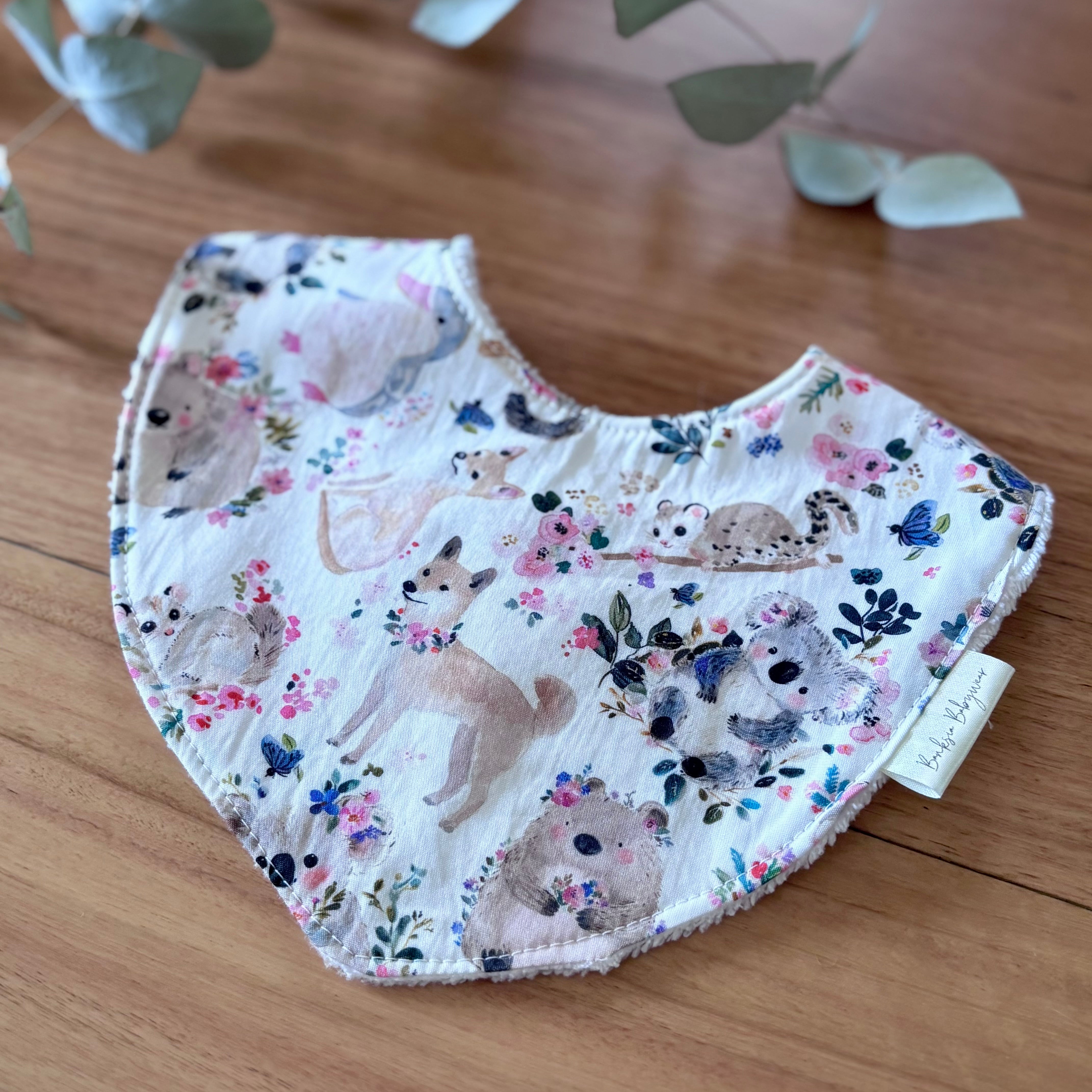 Baby Bib and Burp Cloth Set | Floral Friends | Ready to Ship
