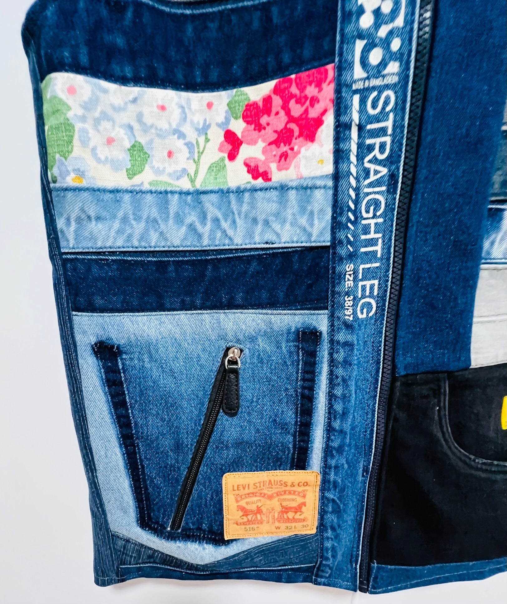 Upcycled Patchwork Denim Vest