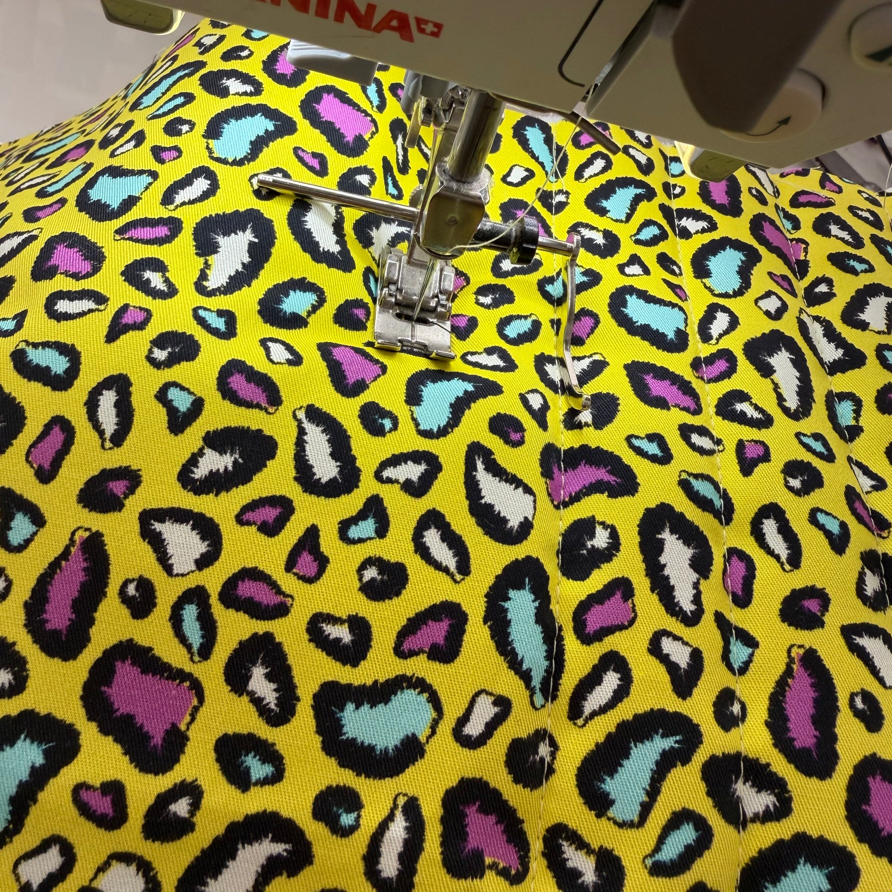 Boxy Zipper Pouch - Yellow Animal Print