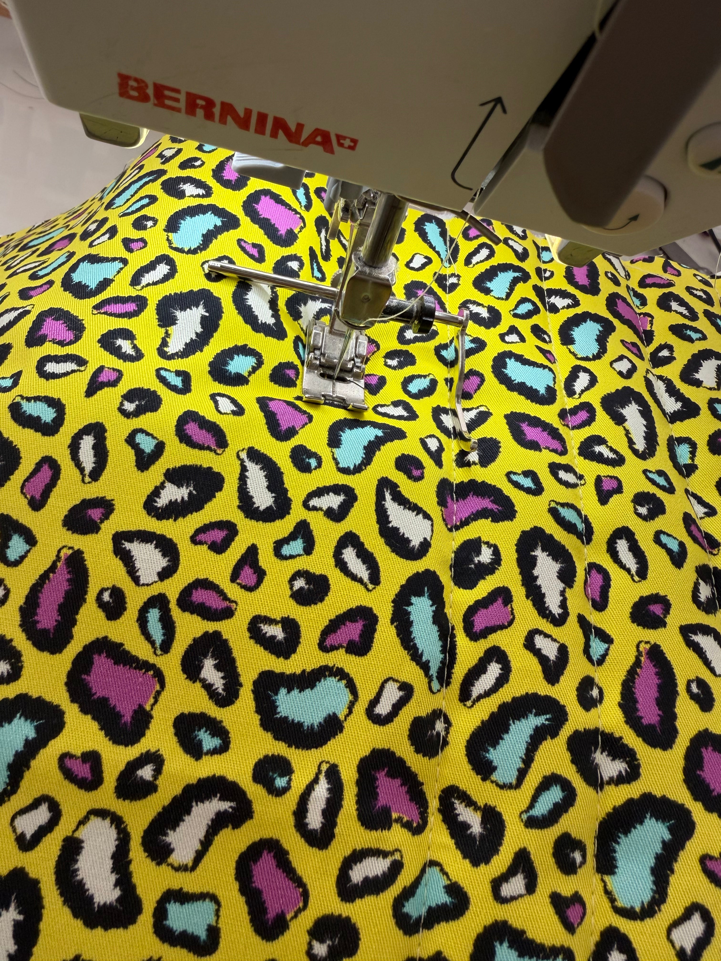 Boxy Zipper Pouch - Yellow Animal Print