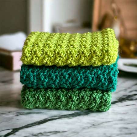 Crocheted  Washcloths | Soft, Durable & Sustainable - set of 3 or 6