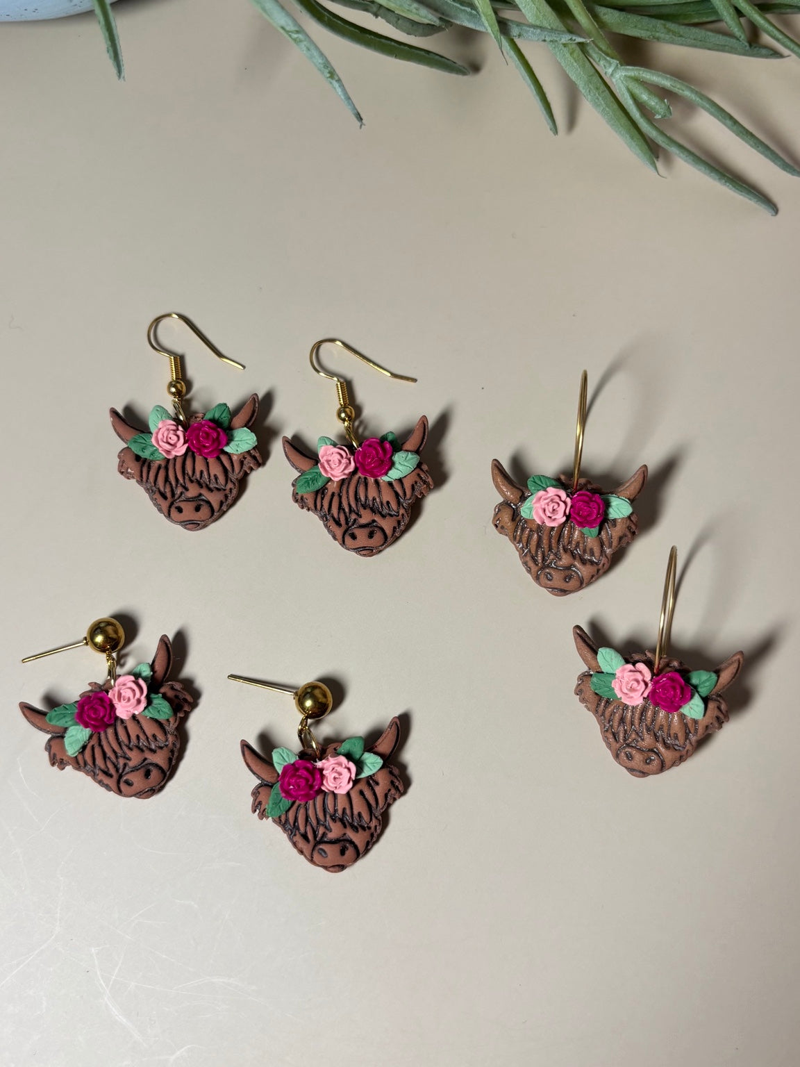 “Charlotte “ Highland Cow Earrings