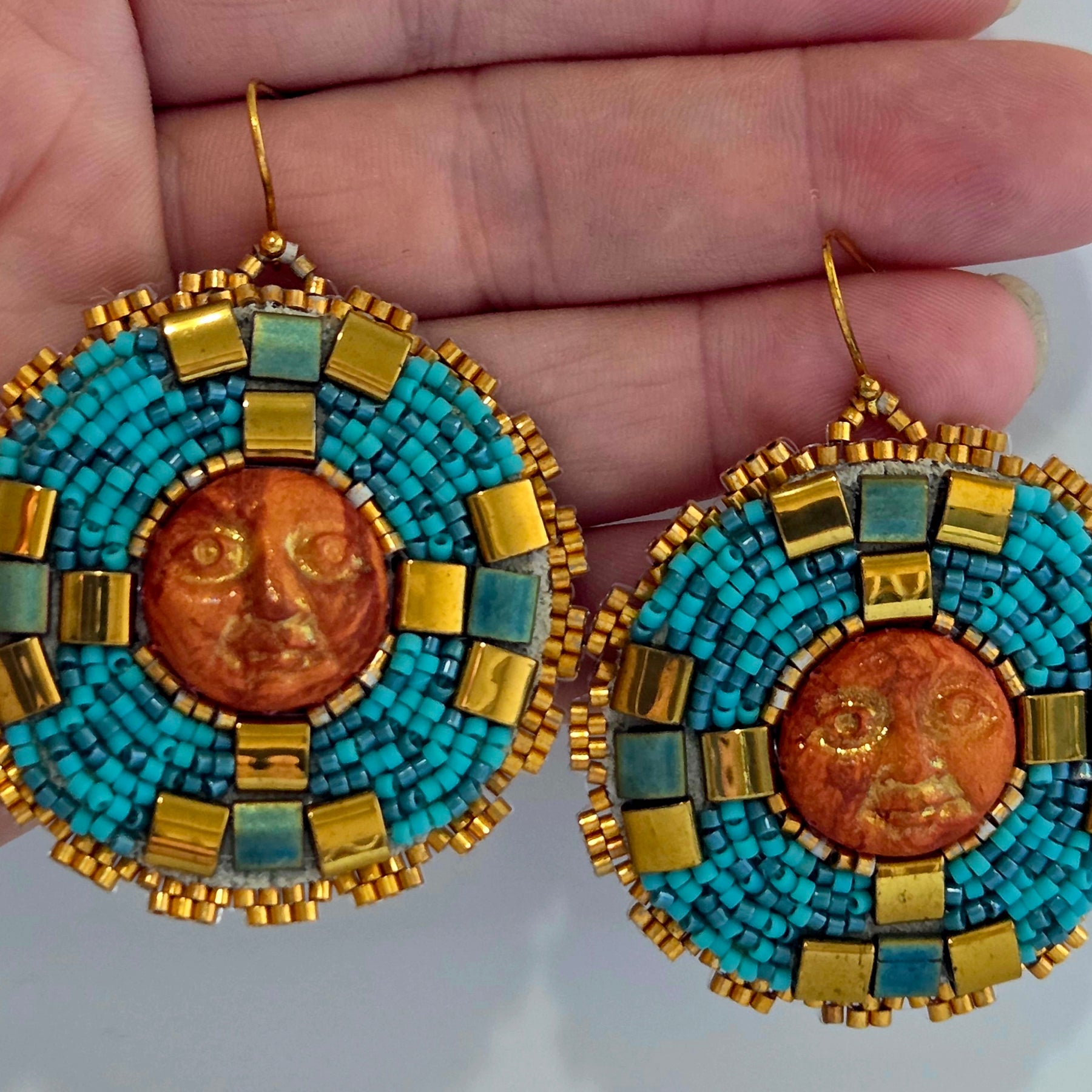 Beaded Sun Earrings