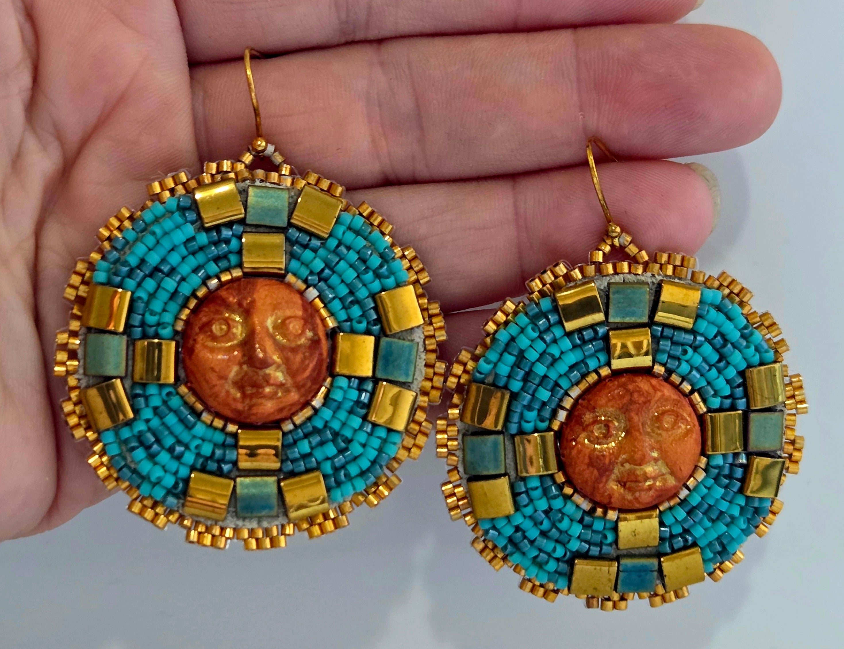 Beaded Sun Earrings