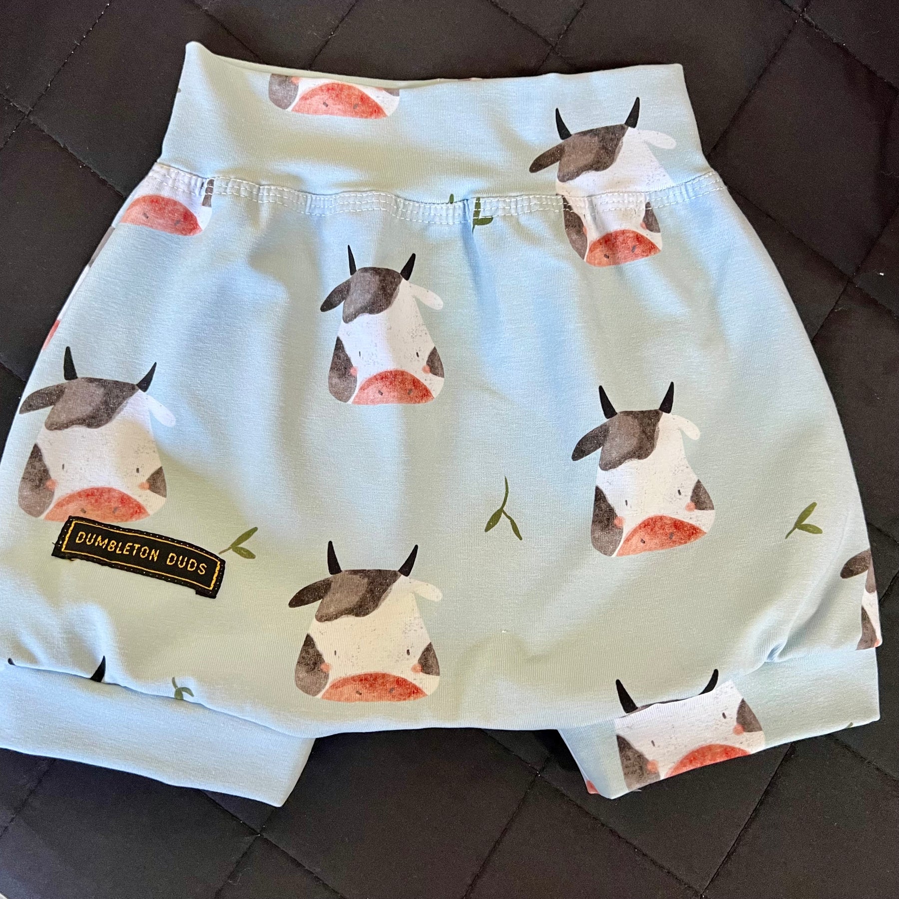 Cows! | Sizes 000, 00, 0, 1, 2 | Handmade Baby Pants by Dumbleton Duds | FREE Postage Orders $50+