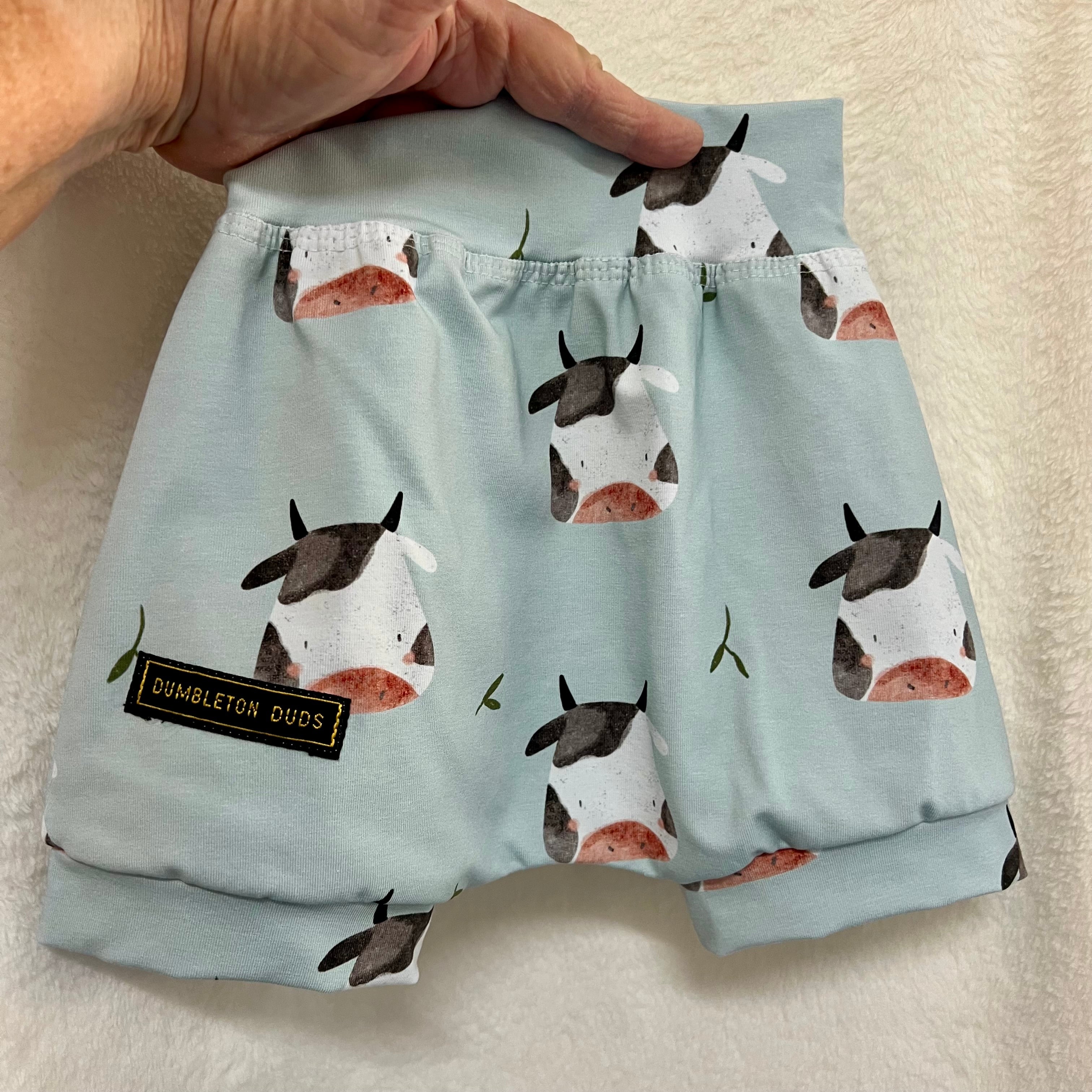 Cows! | Sizes 000, 00, 0, 1, 2 | Handmade Baby Pants by Dumbleton Duds | FREE Postage Orders $50+