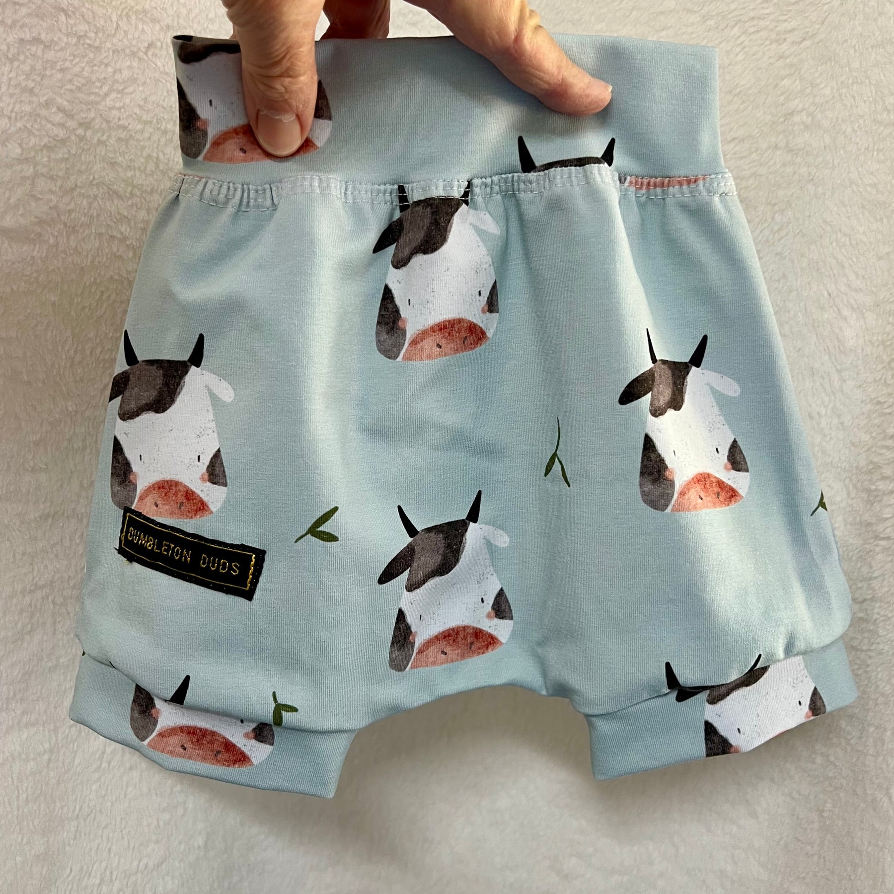 Cows! | Sizes 000, 00, 0, 1, 2 | Handmade Baby Pants by Dumbleton Duds | FREE Postage Orders $50+