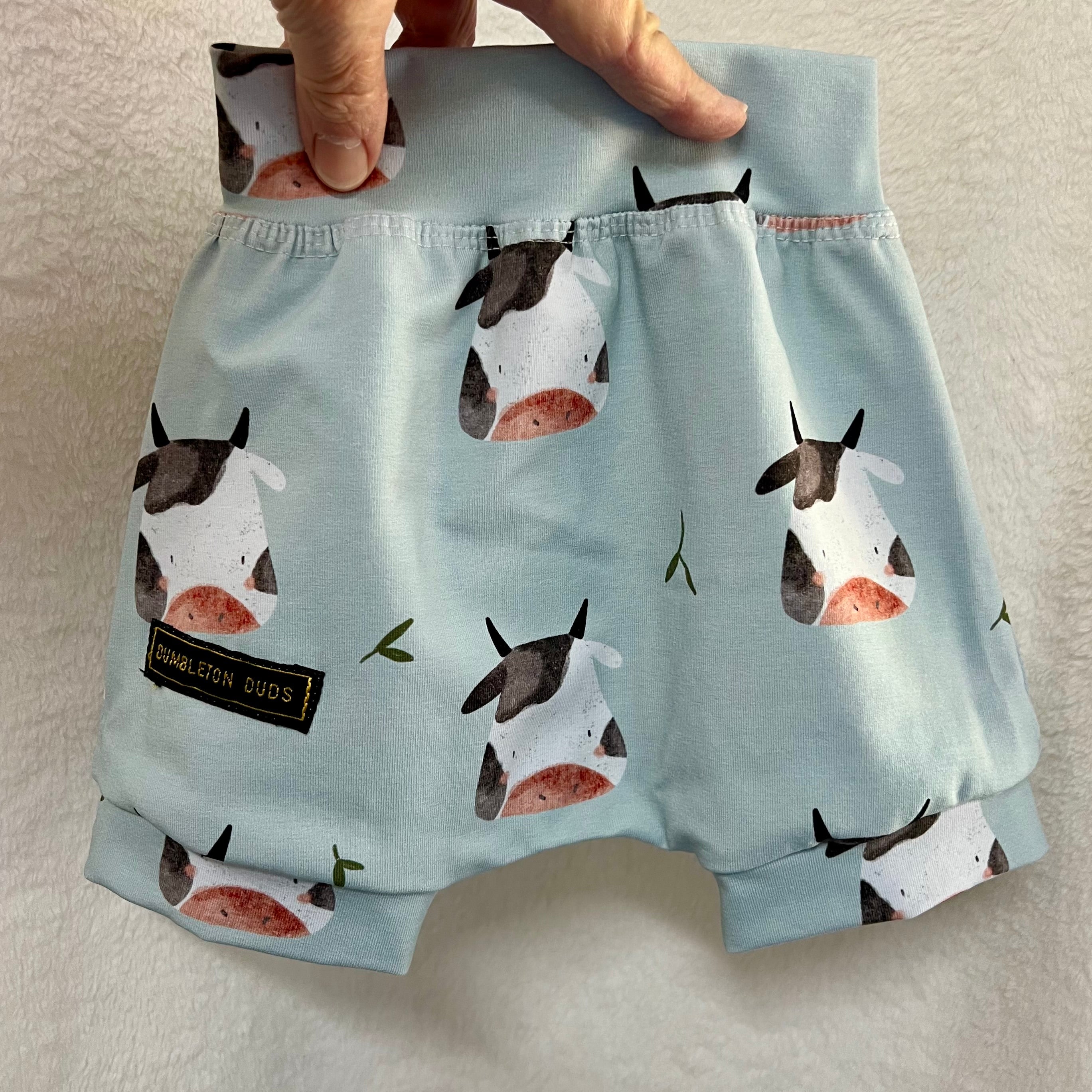 Cows! | Sizes 000, 00, 0, 1, 2 | Handmade Baby Pants by Dumbleton Duds | FREE Postage Orders $50+