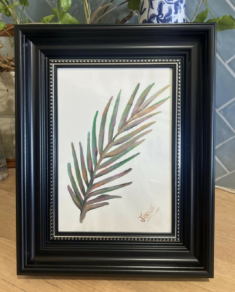 Tropical watercolor botanical framed