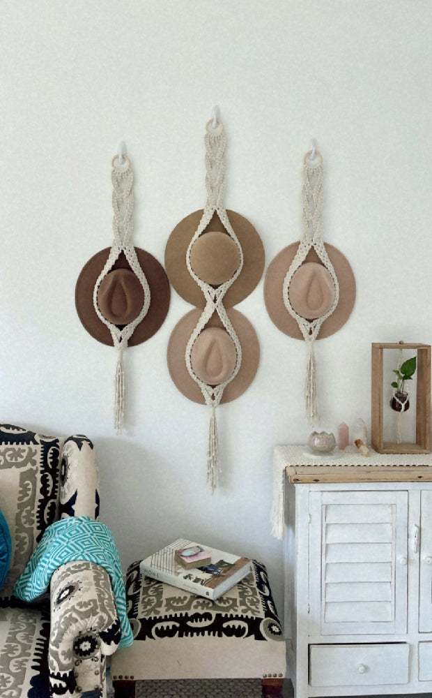 Macrame Hat Hanger Set of 3