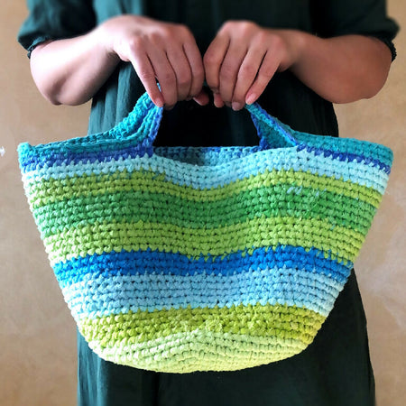 Basket Hand Bag / Stripe Beach Bag