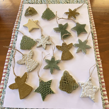 Christmas Tree Ornaments / Handmade Pottery