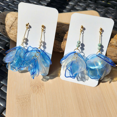 Earrings Made from Beads Crafted from Recycled Plastic Bottles