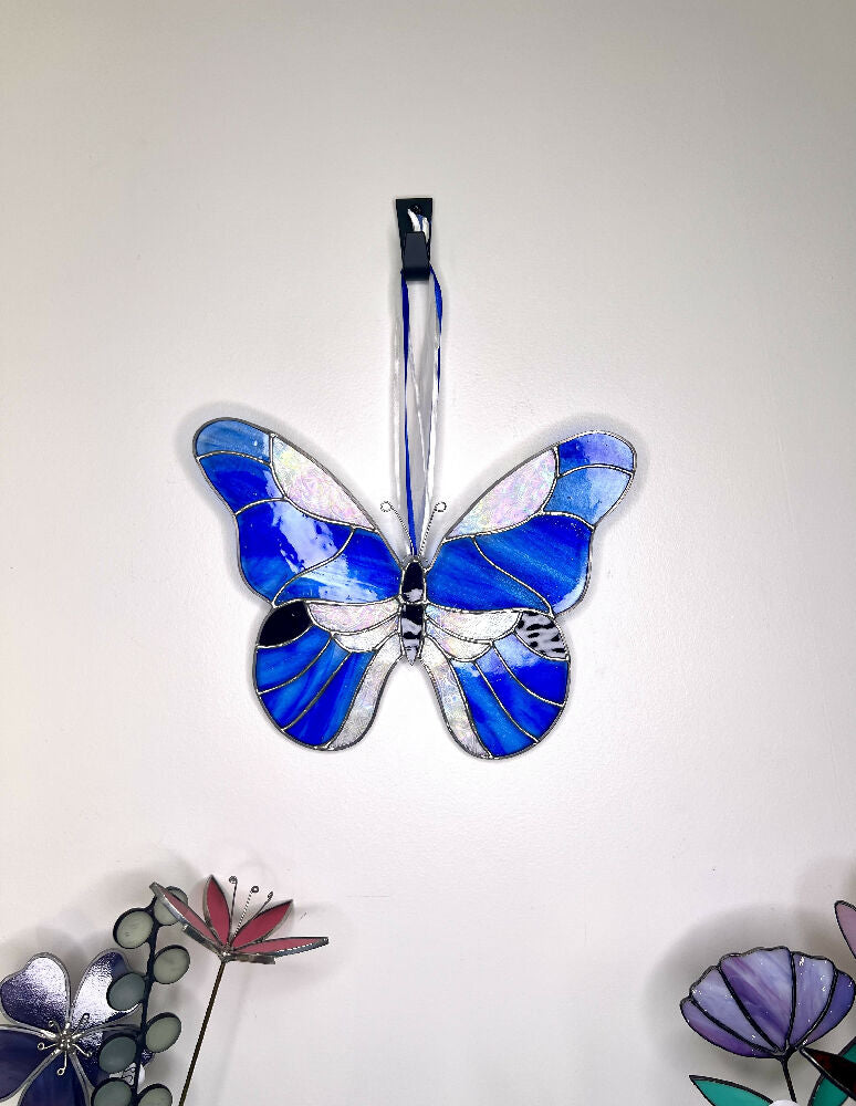 Blue Stainedglass Butterfly