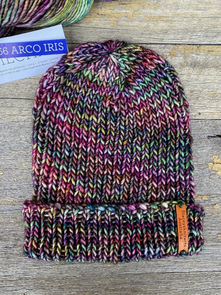 Basic Ribbed Beanie Pattern, Beginner Knitting Pattern Hats