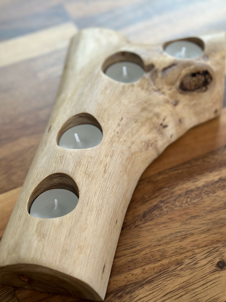 Boho Natural Wood Candle Holder