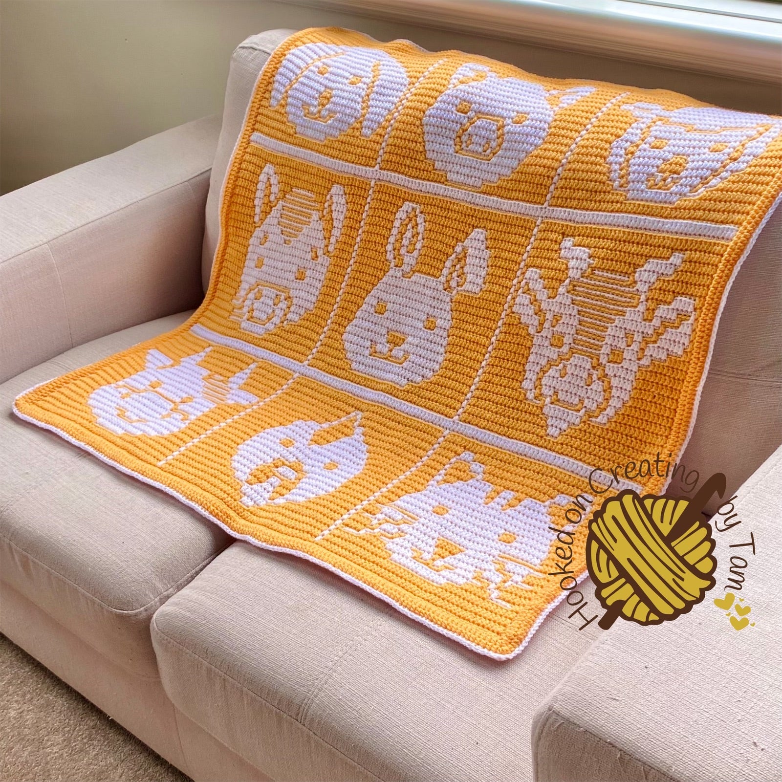 Handmade | Crochet | Heirloom | Blanket | Acrylic | Farmyard Friends