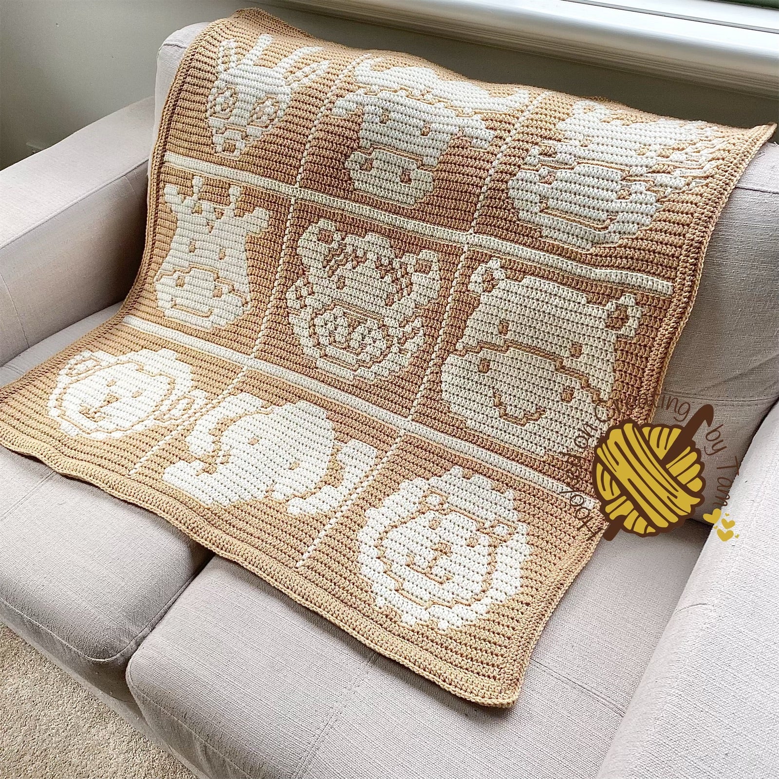 Handmade | Crochet | Heirloom | Blanket | Acrylic | Safari Friends