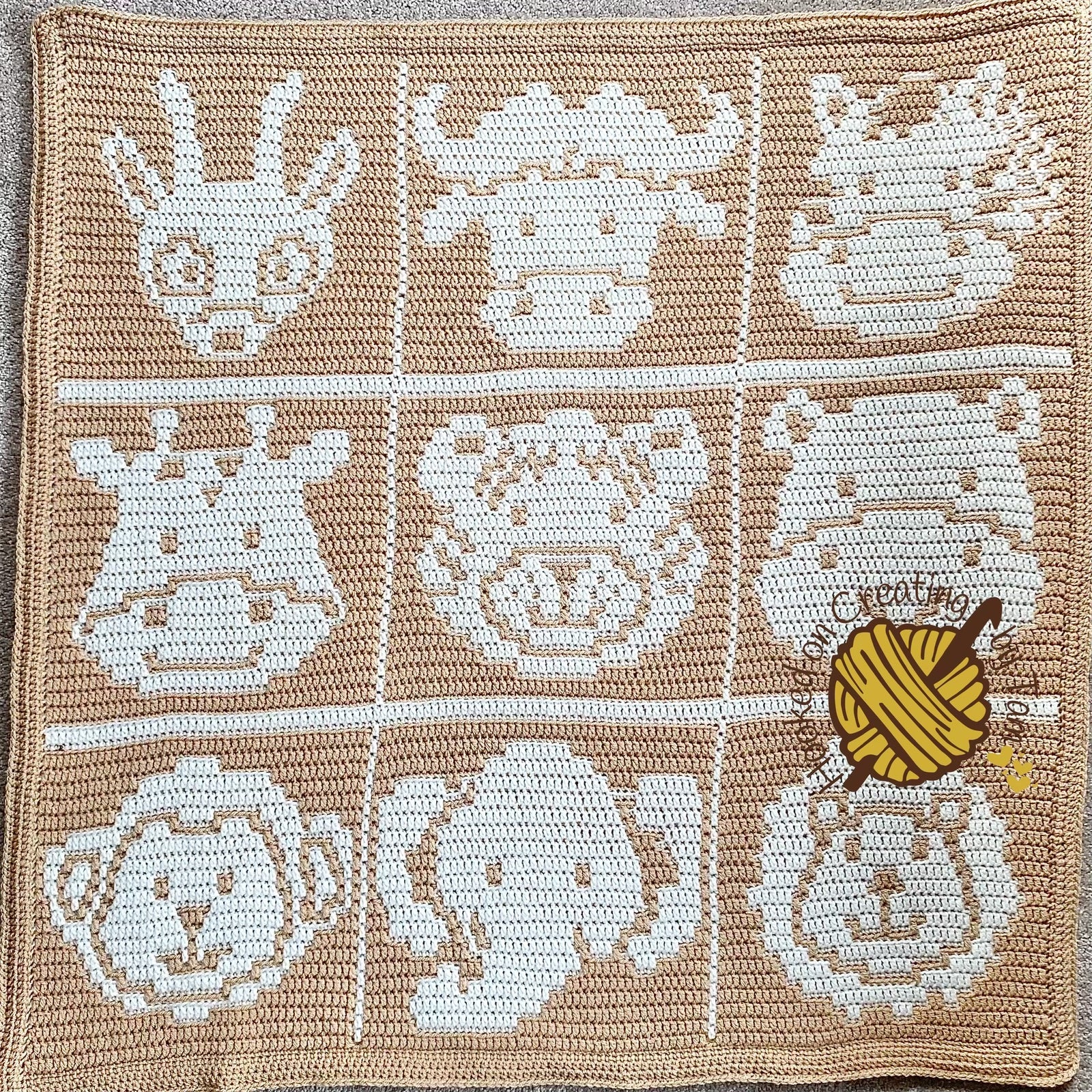 Handmade | Crochet | Heirloom | Blanket | Acrylic | Safari Friends