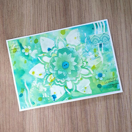 Greeting Card Blank All Occasions - Green Mandala