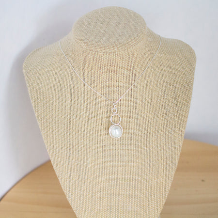 Sterling Silver Baroque Pearl Loop Pendant Necklace | Luxury Jewellery Gift Idea