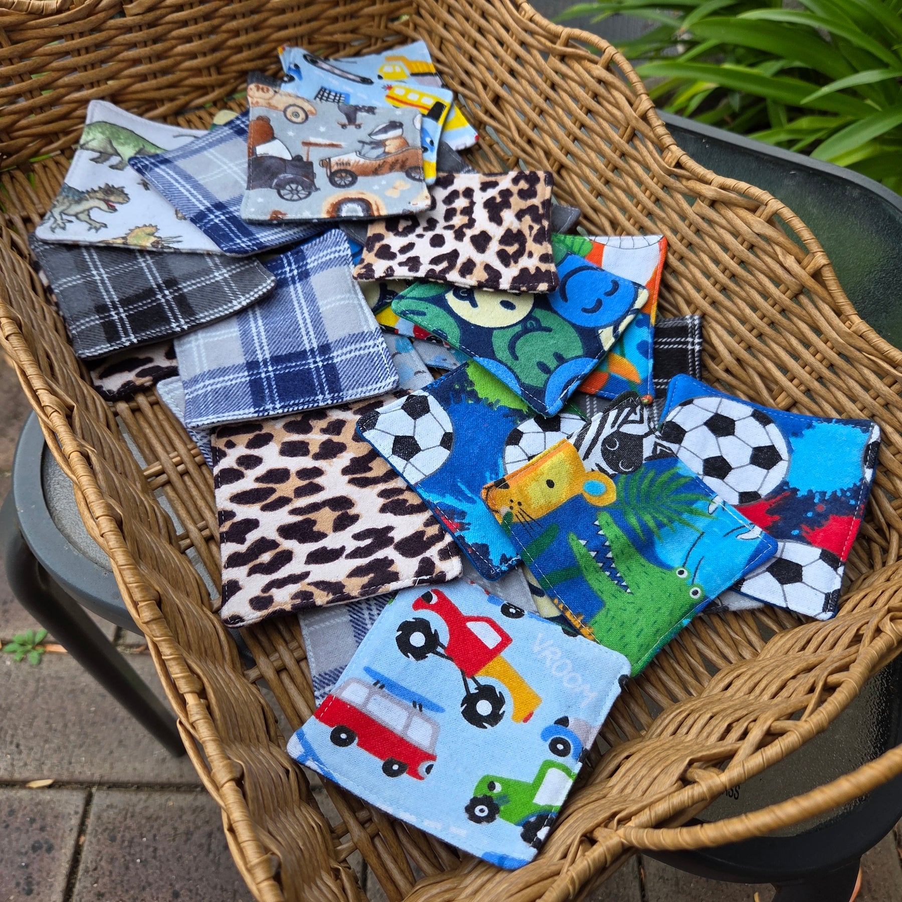 Reusable Makeup Wipes, packs of 10, various designs