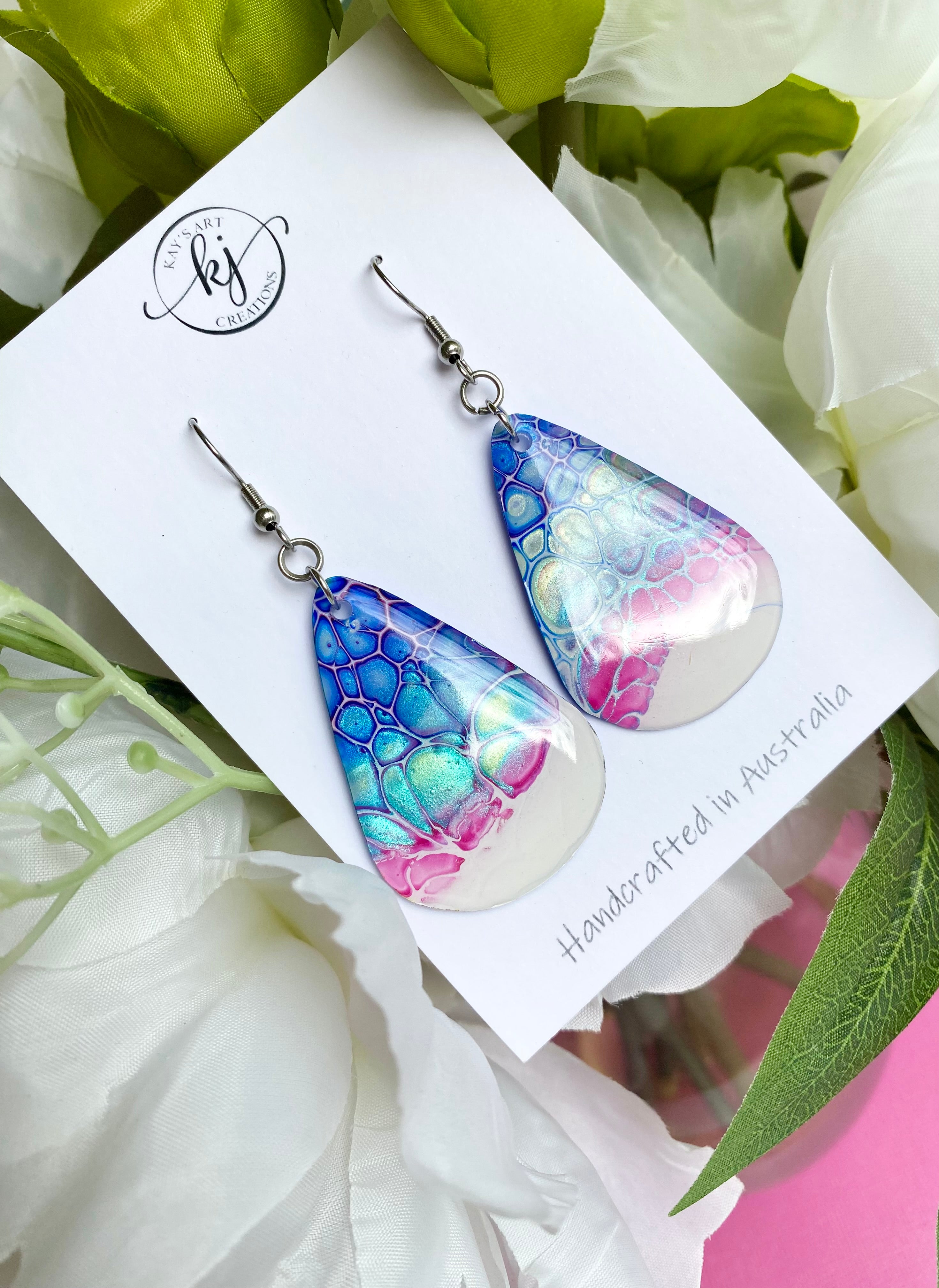 Abstract Unique Painted Earrings