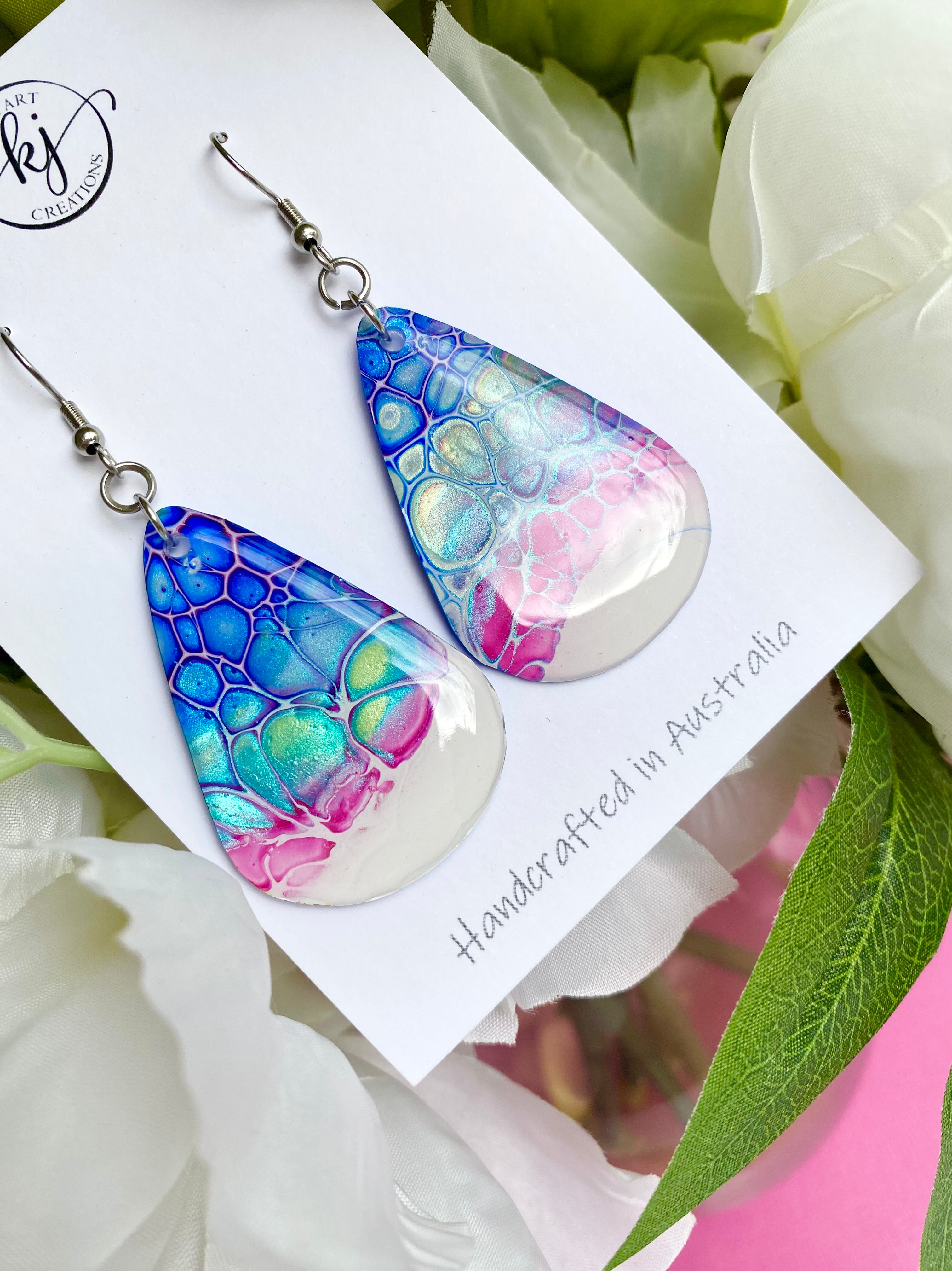 Abstract Unique Painted Earrings