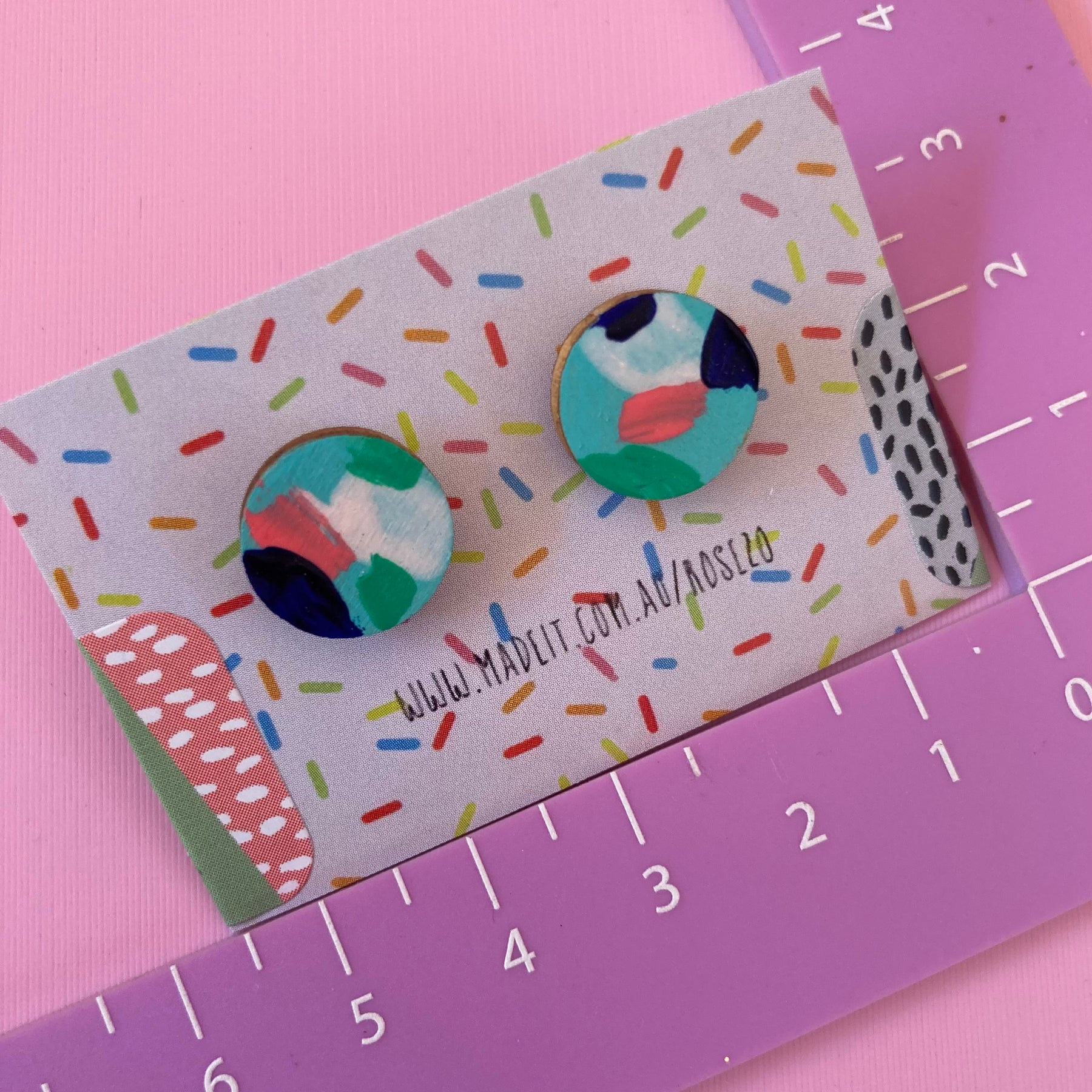 Hand painted circle studs