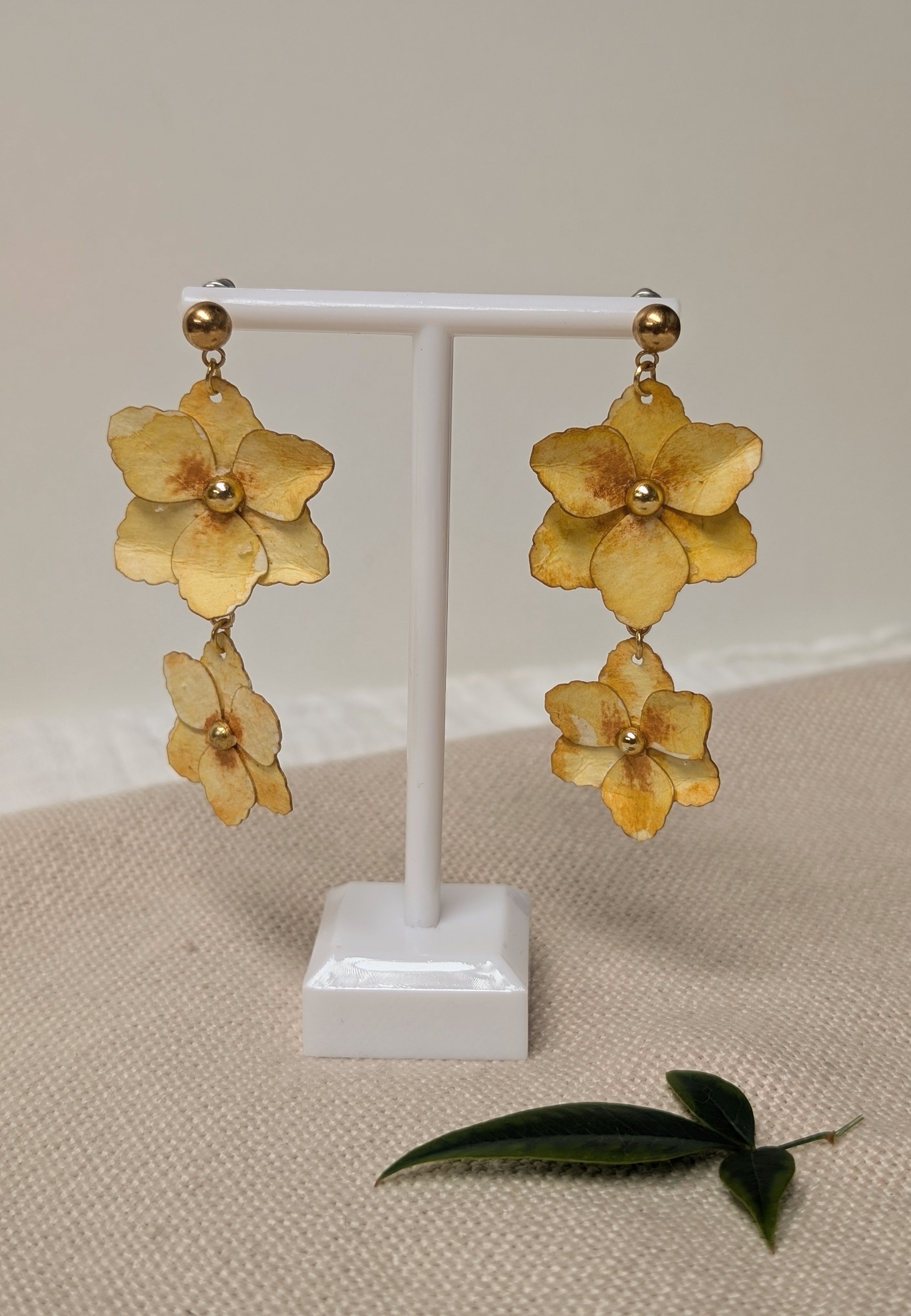 Gladiolus Flower Earrings | Handmade Paper Floral Dangle Earrings | Lightweight Botanical Jewellery