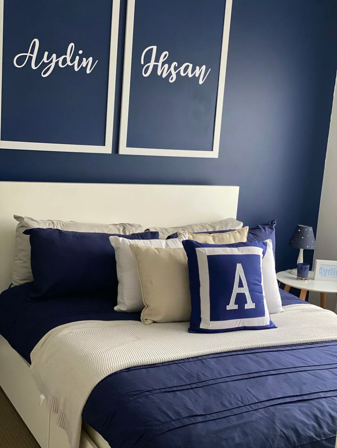 Monogram Initial Cushion Cover, Handmade Cotton Pillow , Scatter Cushions