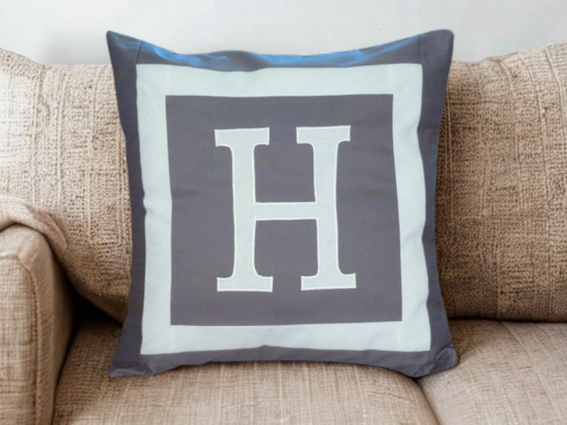 Monogram Initial Cushion Cover, Handmade Cotton Pillow , Scatter Cushions