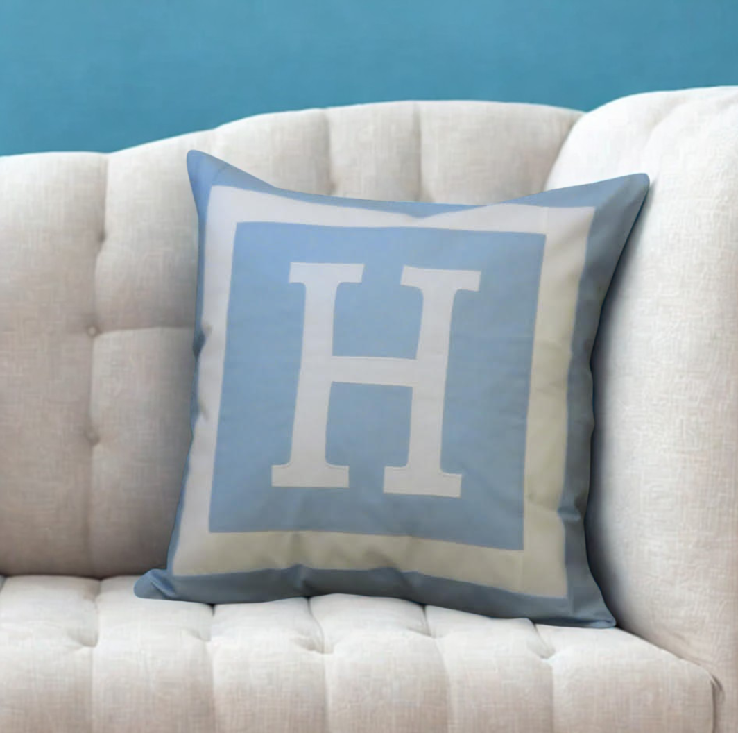 Monogram Initial Cushion Cover, Handmade Cotton Pillow , Scatter Cushions